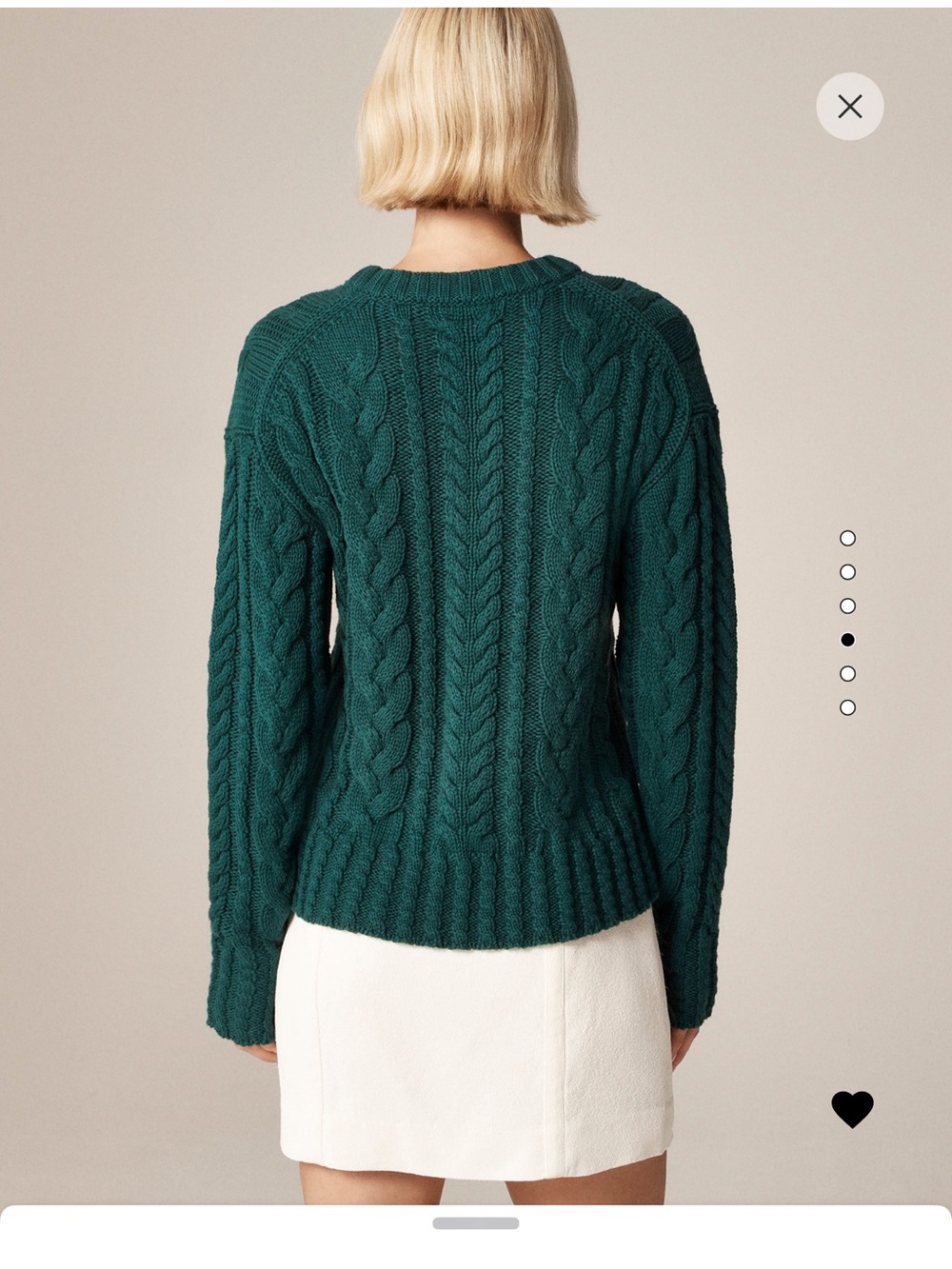 J crew Cable Knit Crewneck Sweater - Teal - Picture 9 of 12